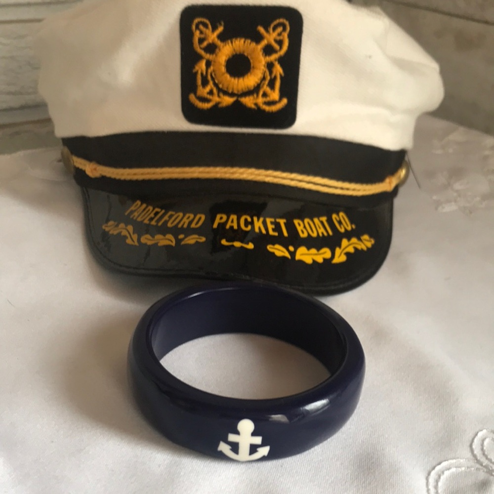 Navy Blue Anchor bangle Bracelet